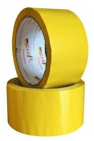 Kraft Клейкая лента 48ммх 45м желтая 45мкм - фотография № 2
