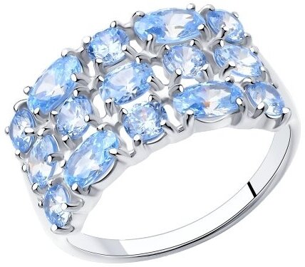 Кольцо Diamant online, серебро, 925 проба, фианит