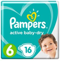 Pampers подгузники Active Baby-Dry 6 (13-18 кг) 16 шт.