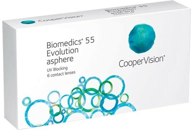 Контактные линзы Biomedics 55 Evolution asphere 6 линз R 8,6 -4,50