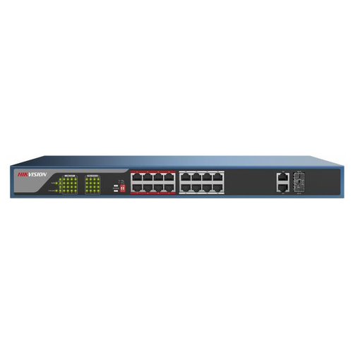 Коммутатор HIKVISION 16PORT 1000M POE DS-3E0318P-E(B), черный