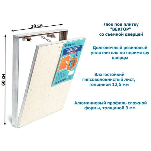 Люк под плитку Вектор ШхВ 30/60см, настенный, съемный люк под плитку вектор шхв 15 15см настенный съемный