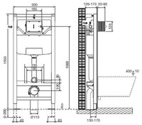 Унитаз с инсталляцией Jacob Delafon Patio E4187-00+E5504-NF+кнопка E4326-00 белый