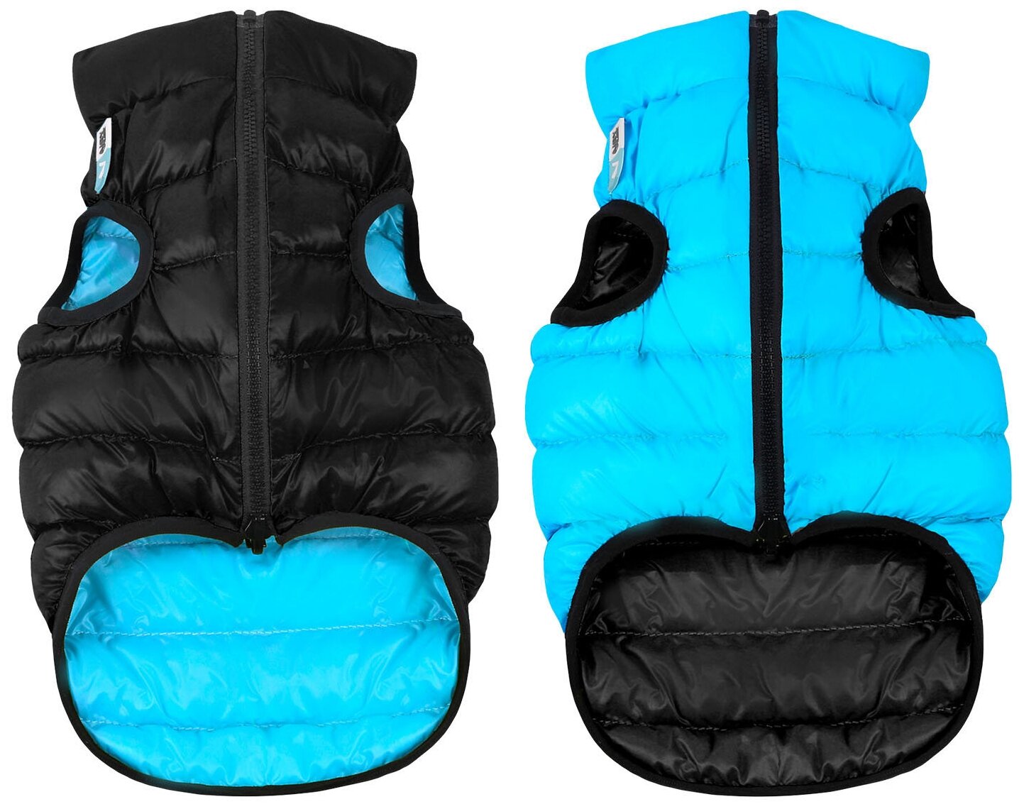 Курточка двухсторонняя AiryVest, размер S 40, черно-голубая (Коллар) - фотография № 2