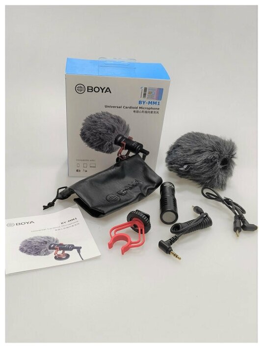 Микрофон BOYA BY-MM1, универсальный кардиоидный, Jack 3.5mm, черный, TRS/TRRS connector (B)