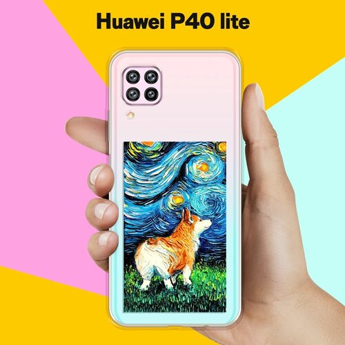 Силиконовый чехол Корги Ван Гога на Huawei P40 Lite