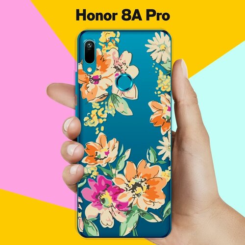 силиконовый чехол цветы оранжевые на honor 8a Силиконовый чехол на Honor 8A Pro Оранжевые цветы / для Хонор 8А Про