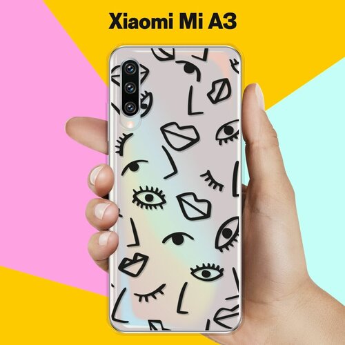 Силиконовый чехол Глаза и губы на Xiaomi Mi A3 пластиковый чехол ooh la la губы на xiaomi mi a3 lite сяоми ми а3 лайт