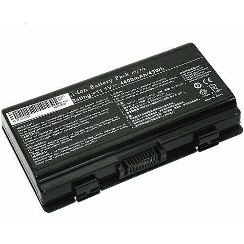 Аккумуляторная батарея для ноутбука Asus X51R (A32-X51) 11.1V 5200mAh OEM аккумулятор для ноутбука asus t12fg