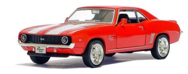 Машина металлическая CHEVROLET CAMARO SS, 1:32, открываются двери, инерция, цвет чёрный