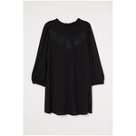 Блуза H&M, короткий рукав, вырез на спине, манжеты, однотонная - изображение