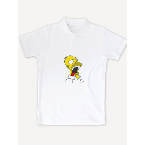 фото Поло printhan футболка-поло с принтом гомер симпсон унисекс, белая, размер xl (52), белый