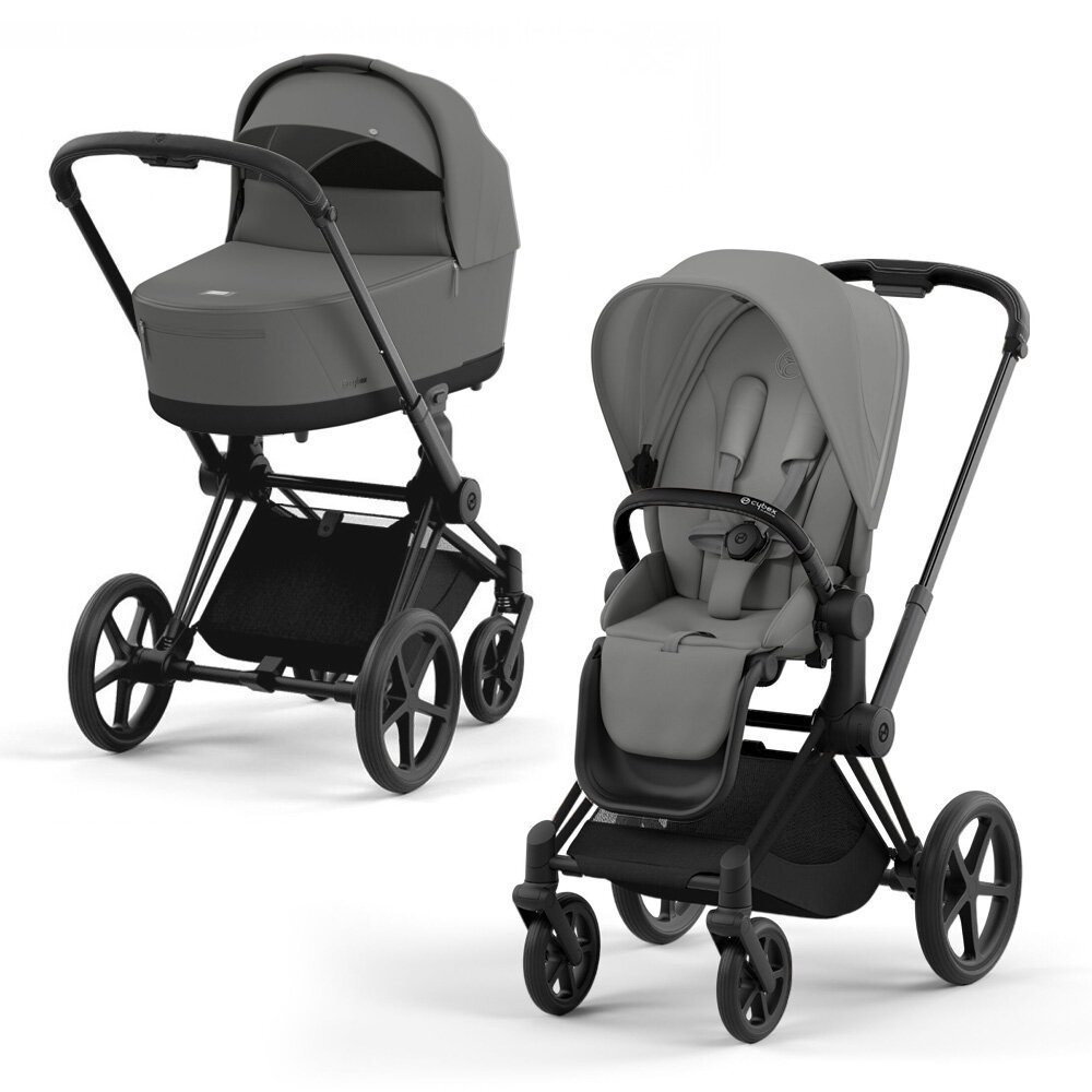 Коляска 2в1 Cybex Priam IV Mirage Grey, шасси mattblack