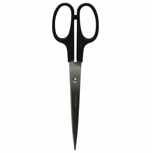 Ножницы inформат 180мм, симметричные пластиковые ручки, черные, 12шт.