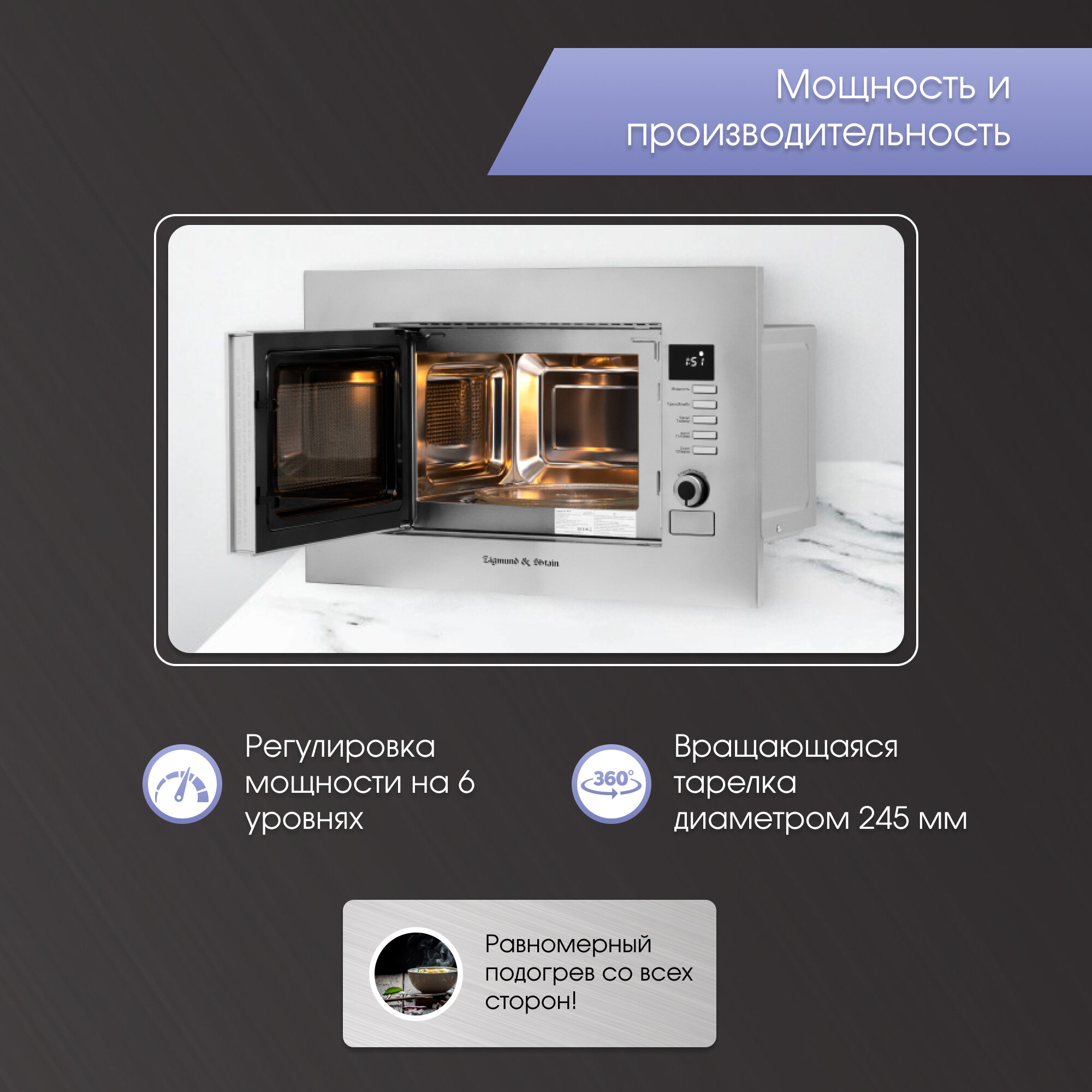 Микроволновая печь Zigmund & Shtain BMO 21 S - фотография № 2