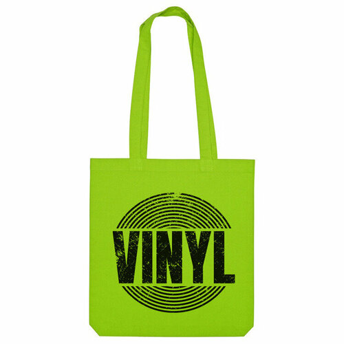 Сумка «VINYL потертая пластинка» (зеленое яблоко)