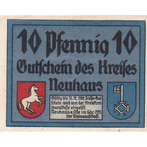 Германия (Веймарская Республика) Нойхаус 10 пфеннигов 1921 г. германия веймарская республика эльгерсбург 10 пфеннигов 1921 г