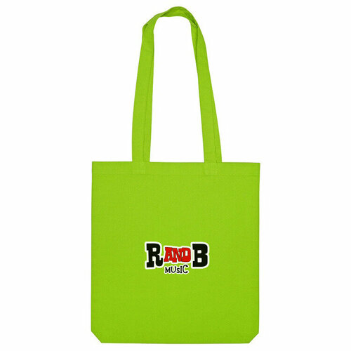 Сумка «R&B. R and B, music, музыка, блюз, ритм,» (зеленое яблоко)