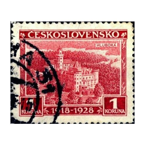 (1928-008) Марка Чехословакия Замок Глубока 10-летие республики II Θ