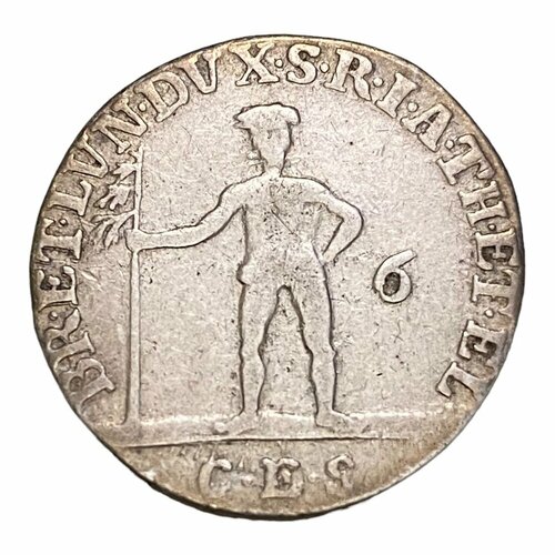 Германия, Брауншвейг-Люнебург-Каленберг-Ганновер 1/6 талера 1785 г. (CES) (Дикарь)