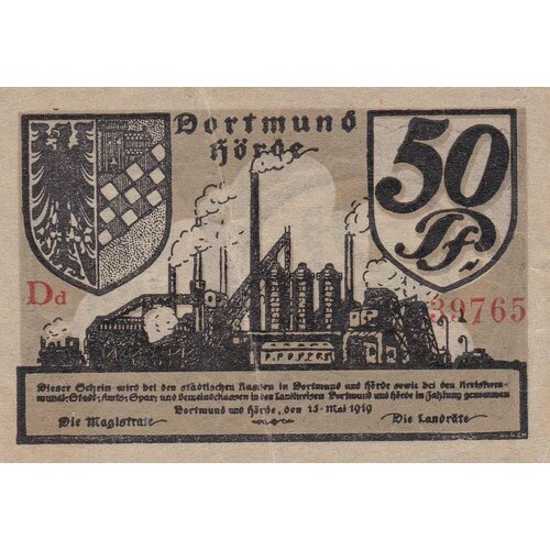 Германия (Германская Империя) Дортмунд 50 пфеннигов 1919 г.