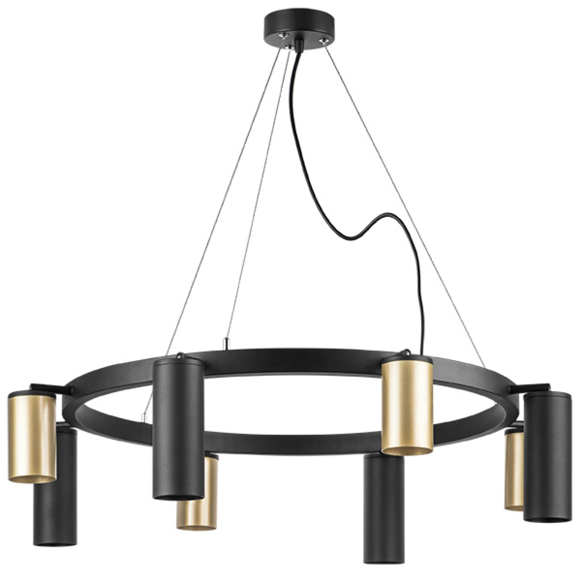 Lightstar LR018404874 Люстра RULLO 8х50W GU10 черный/золото (571018+214440-4+214487-4)