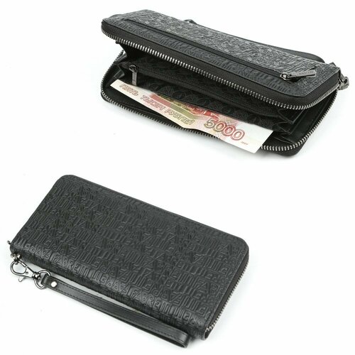 фото Кошелек fabretti q77006prn-2, фактура тиснение, черный