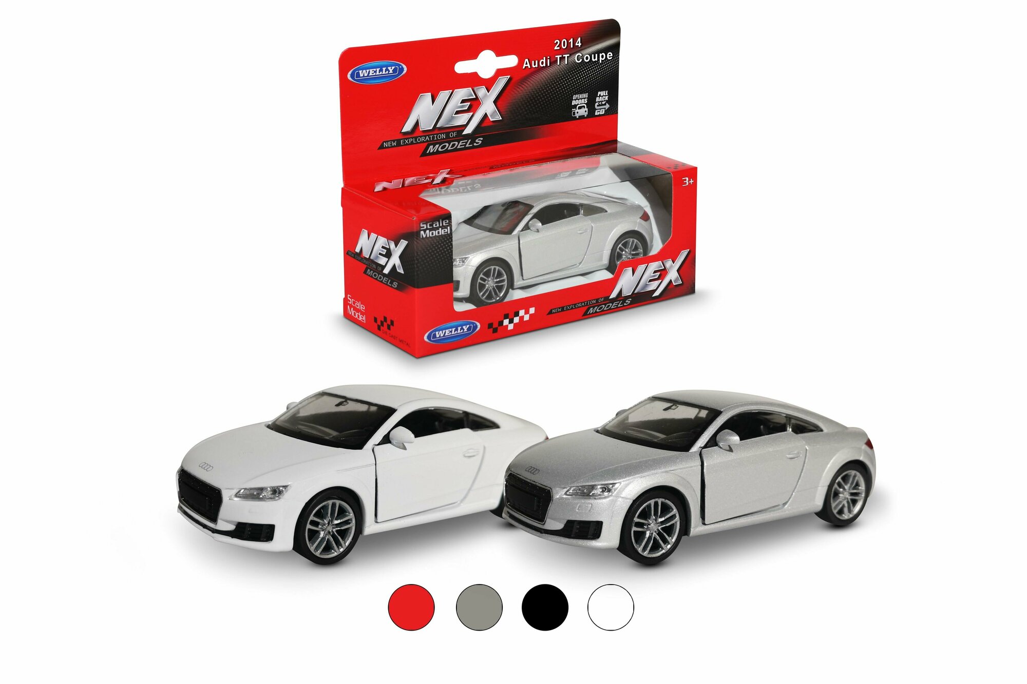 Машинка WELLY 2014 AUDI TT COUPE / модель машины 1:38 с пружинным механизмом / цвет в ассортименте