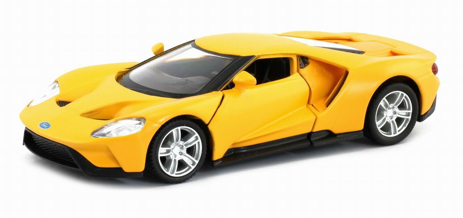 Машина металлическая RMZ City серия 1:32 Ford GT 2019, инерционный механизм, желтый матовый цвет, двери открываются. 554050M(F)