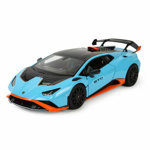 Машина Rastar 1:18 Lamborghini Huracan STO Голубая 63800 Rastar машинка детская коллекционная lamborghini huracan sto 1 24 свет звук белая 20 см