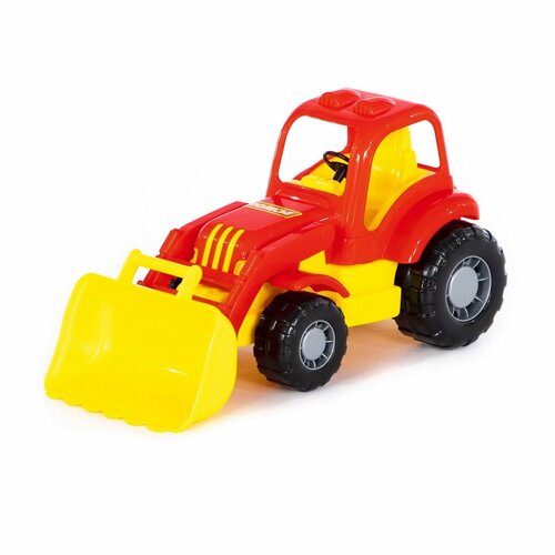 Машинка Полесье Трактор-погрузчик Силач, красно-желтый П-45058/красно-желтый машинка полесье трактор погрузчик силач серо зеленый
