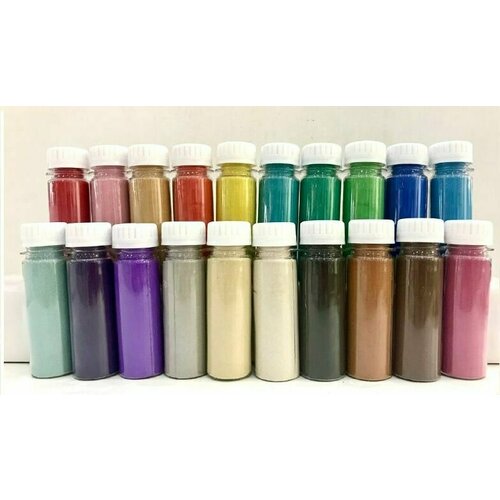 Набор цветного песка для творчества рисования дизайна декора флорариума свадебной церемонии и др 2000 гр 20 шт по 100 гр фр 01 - 03 мм 869₽