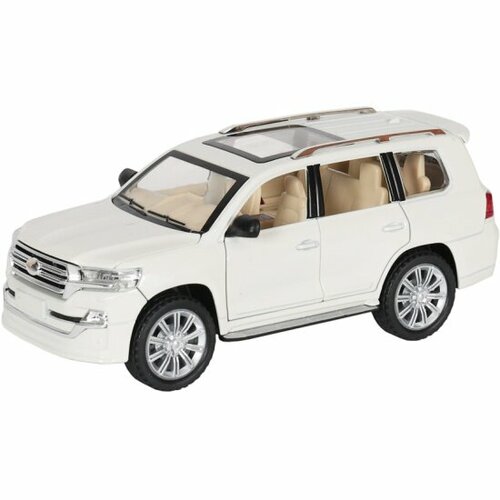 Машина инерционная MX 24272 Toyota Land Cruiser свет и звук белый 1:24