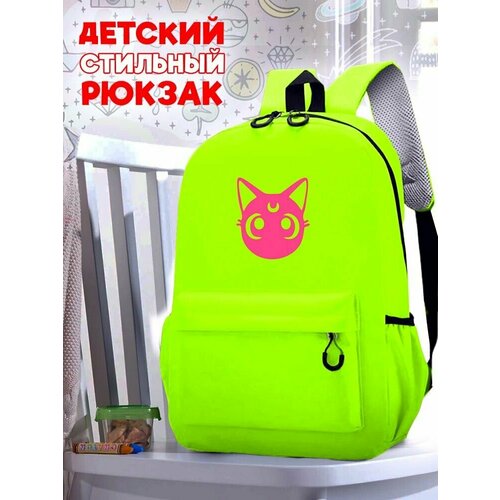 Школьный зеленый рюкзак с розовым ТТР принтом Sailor Moon Crystal - 45
