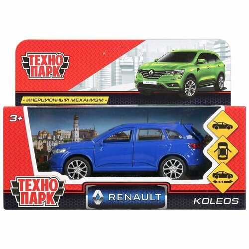 Инерционная металлическая модель - Renault Koleos 12 см, открываются двери, синий