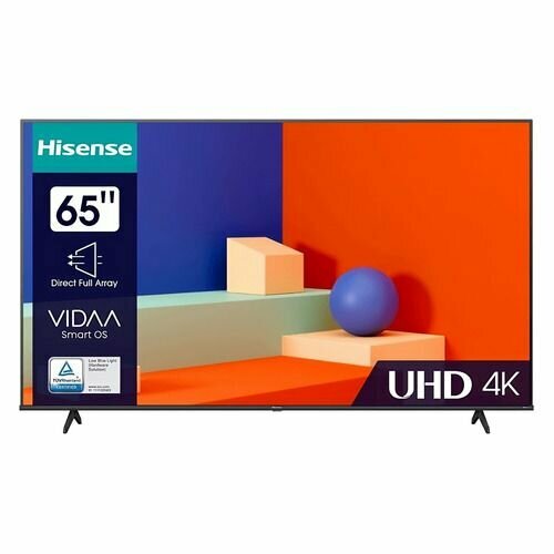 65 Телевизор Hisense 65A6K, DLED, 4K Ultra HD, черный, смарт ТВ, Vidaa телевизор led entry 65 4k 65a6k hisense