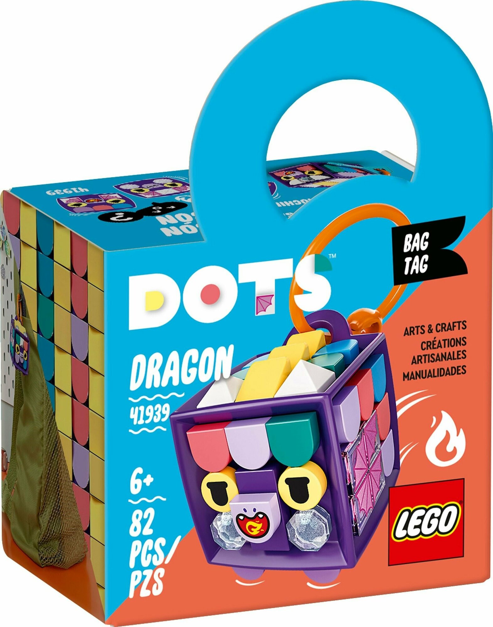 Конструктор LEGO DOTS 41939 Брелок Дракон, 82 дет.