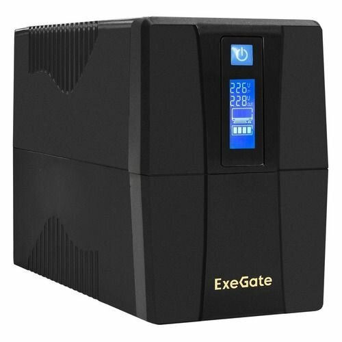 ИБП ExeGate Power Smart ULB-850.LCD.AVR.2SH.RJ.USB <850VA/480W, LCD, AVR, 2*Schuko, RJ45/11, USB, Black> EP285478RUS