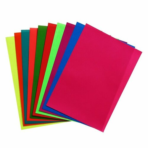 Бумага цветная формат А4 10 листов 10 цветов самоклеящаяся неон, плотность 70г/м3, 11мкр бумага цветная самоклеящаяся а4 10 листов 6 цветов с рисунком 70 г м3 11 мкр