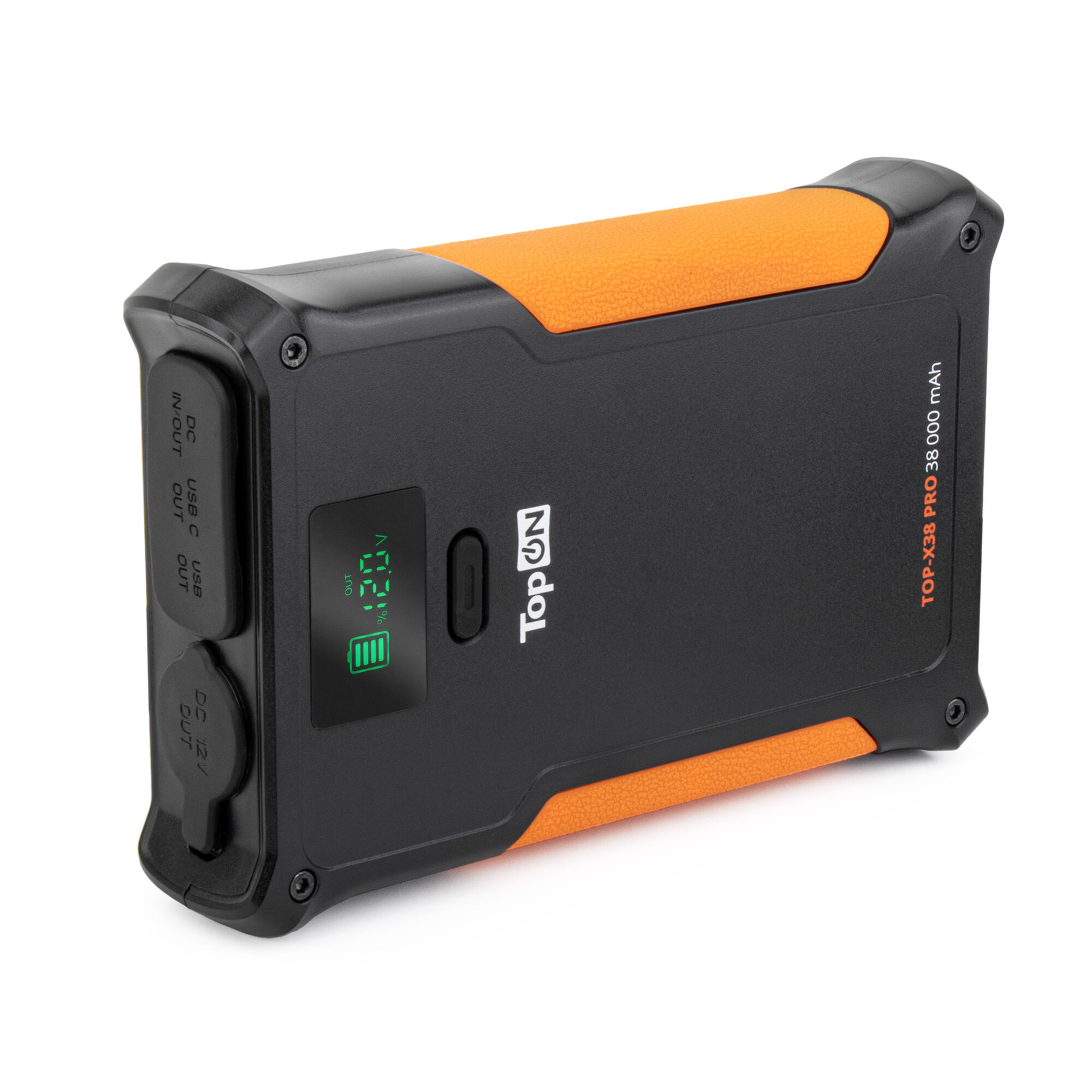 Внешний аккумулятор Topon TOP-X38 PRO 38000mAh DC 84W, Type-C PD 33W, USB QC3.0 18W, авторозетка 160W, защита IP65, LED Черный