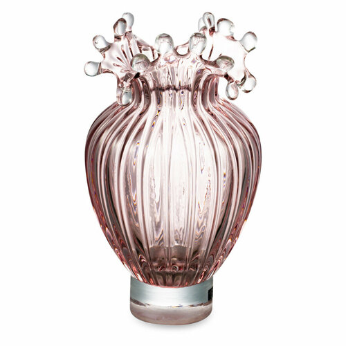 Ваза стеклянная Rasteli Роялти 12,5 см, h19,5 см, розовая