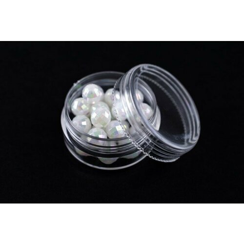 Контейнер для бисера и бусин, диаметр 37мм, высота 20мм, пластиковый, 1005-070, 1шт