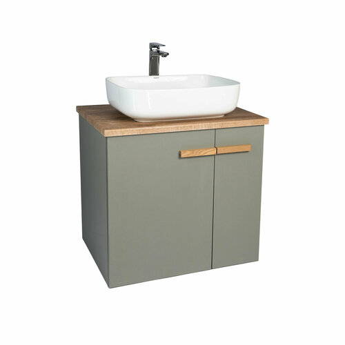 Тумба с раковиной Viant Мюнхен 70 подвесная 2-е дверки хаки VMUN70NH-T2STP