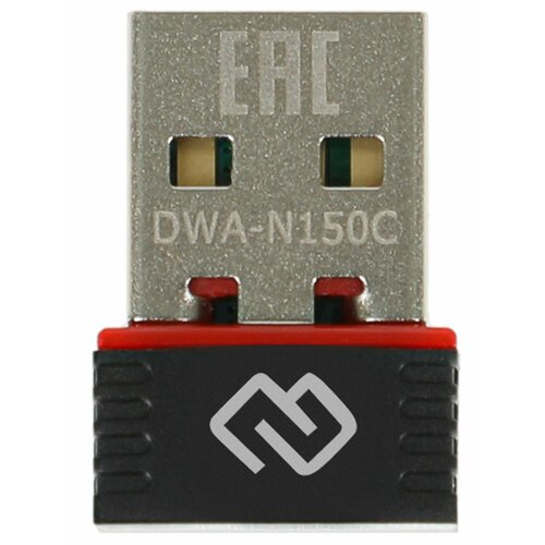 Сетевой адаптер Wi-Fi Digma DWA-N150C N150 USB 2.0 (ант. внутр.) 1ант. (упак:1шт) двухчастотный сетевой адаптер bluetooth 5 0 wi fi usb приемник 2 в 1