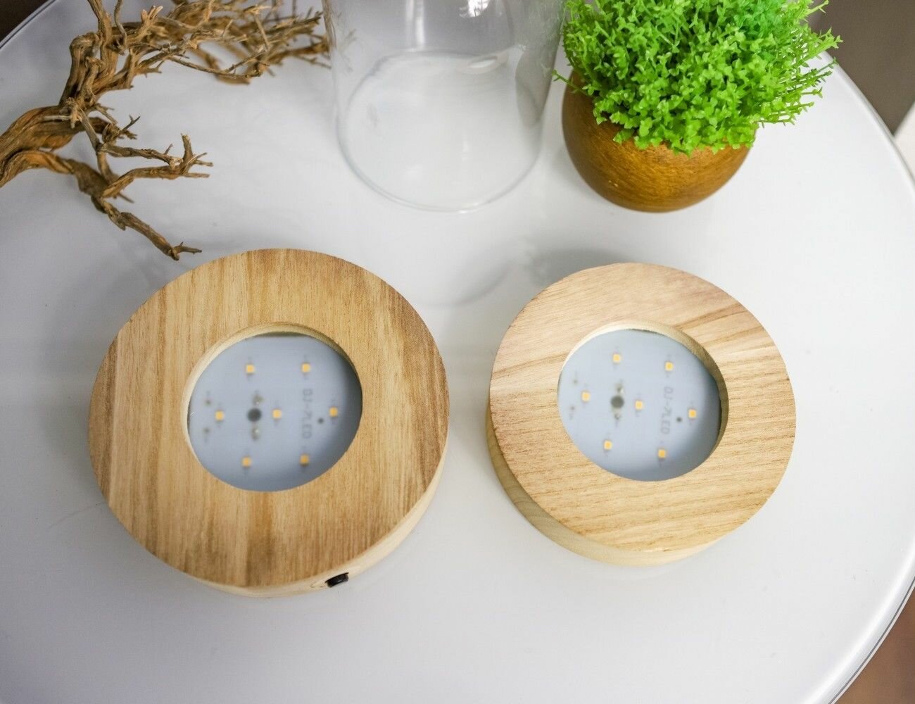 Подставка для вазы синдр с подсветкой, дерево, 14 см, на батарейках, 4 SEASONS 30196