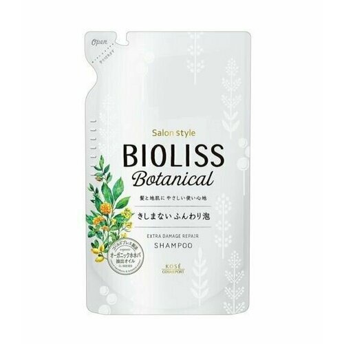 Восстанавливающий шампунь для волос Bioliss Botanical KOSE , без силикона и красителей, с фруктово-цветочным ароматом, 340 мл