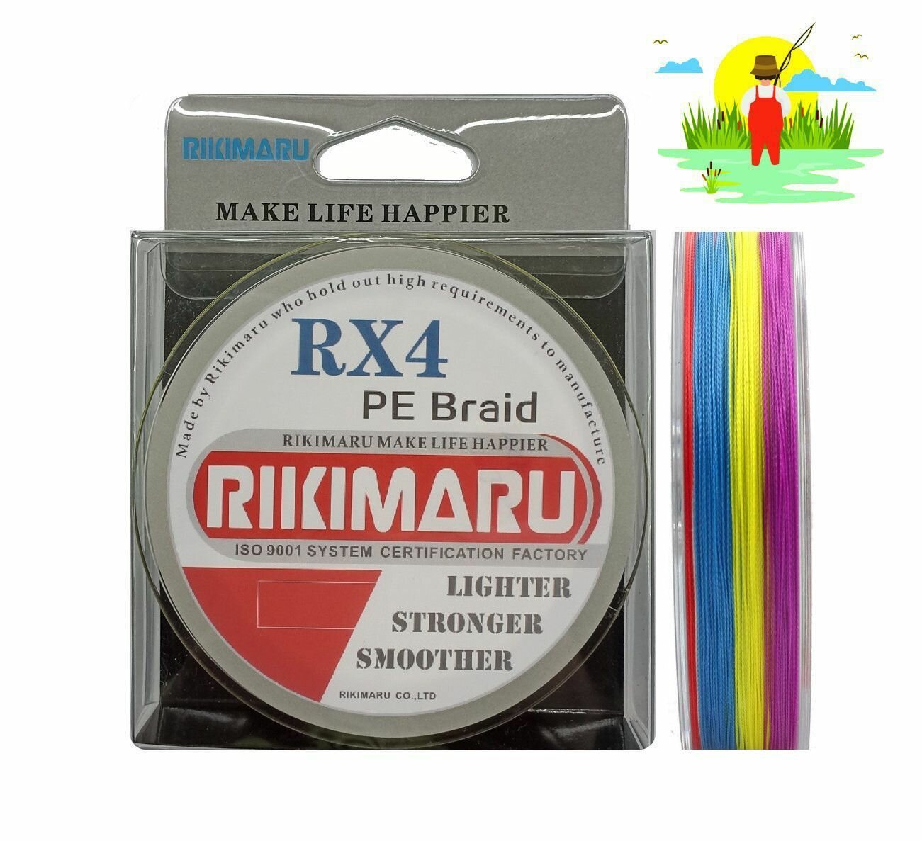 Плетеный шнур RIKIMARU RX PEx4 / 0.12 мм 8.2 кг Grey 150м / Леска плетенка для рыбалки