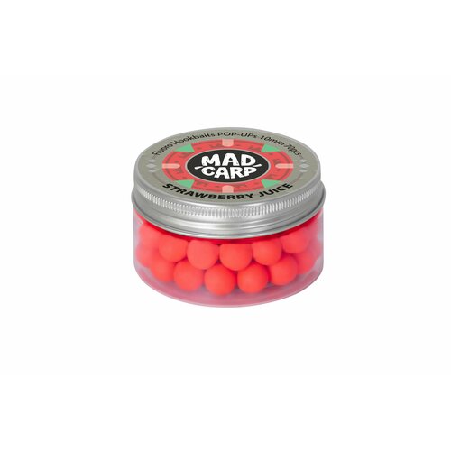 Бойлы плавающие Mad Carp Baits STRAWBERRY JUlCE Pop-Ups (Клубничный Сок) 10 мм