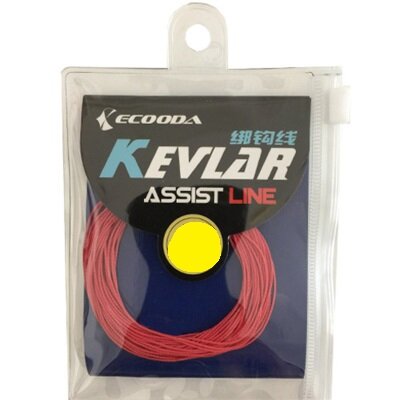 Ecooda, Леска Kevlar Assist Line, Drag Power 115LB/51.75kg, цвет красный