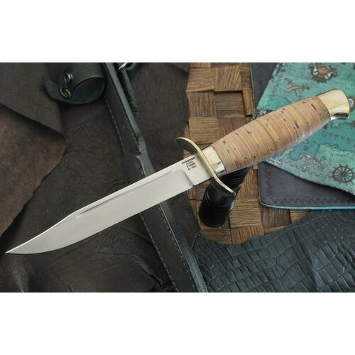 фото Атака нож разведчика нр-40, сталь кованая х12мф, рукоять береста